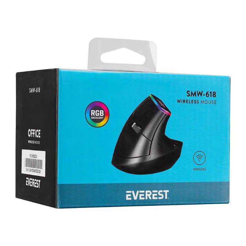 EVEREST-SMW-618-RGB-ERGONOMIK-DIKEY-TUTUSLU-VERTICAL-KABLOSUZ-MOUSE-SIYAH