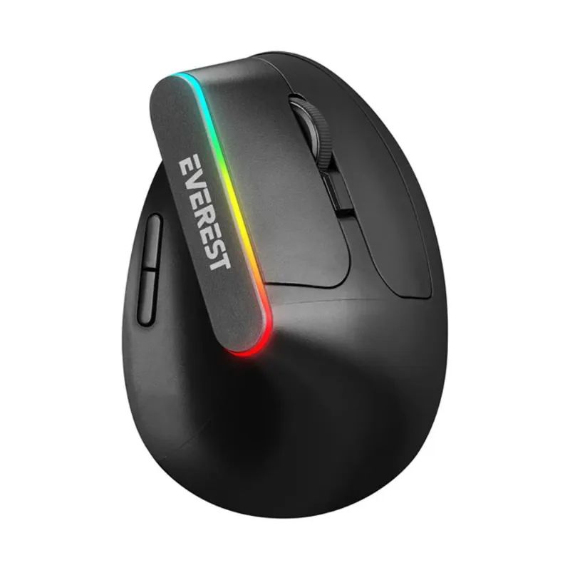 EVEREST-SMW-618-RGB-ERGONOMIK-DIKEY-TUTUSLU-VERTICAL-KABLOSUZ-MOUSE-SIYAH