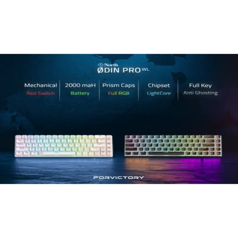 North-Odin-Pro-WL68-Lightcore-Kablosuz-Bluetooth-Rgb-Red-Switch