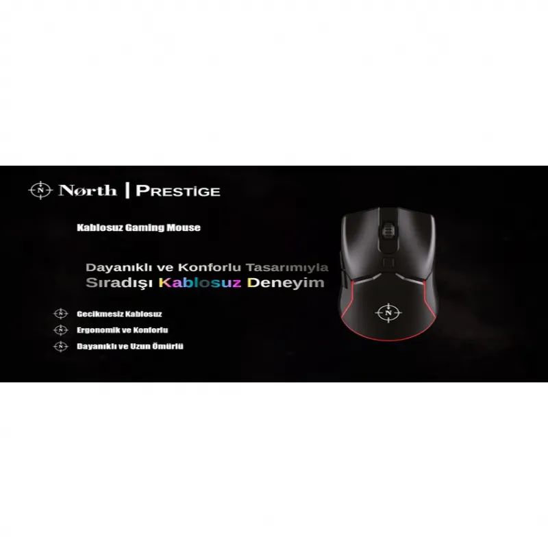 North-Prestige-Premium-Kablosuz-3200DPI-Gaming-Siyah-Mouse-Rgb